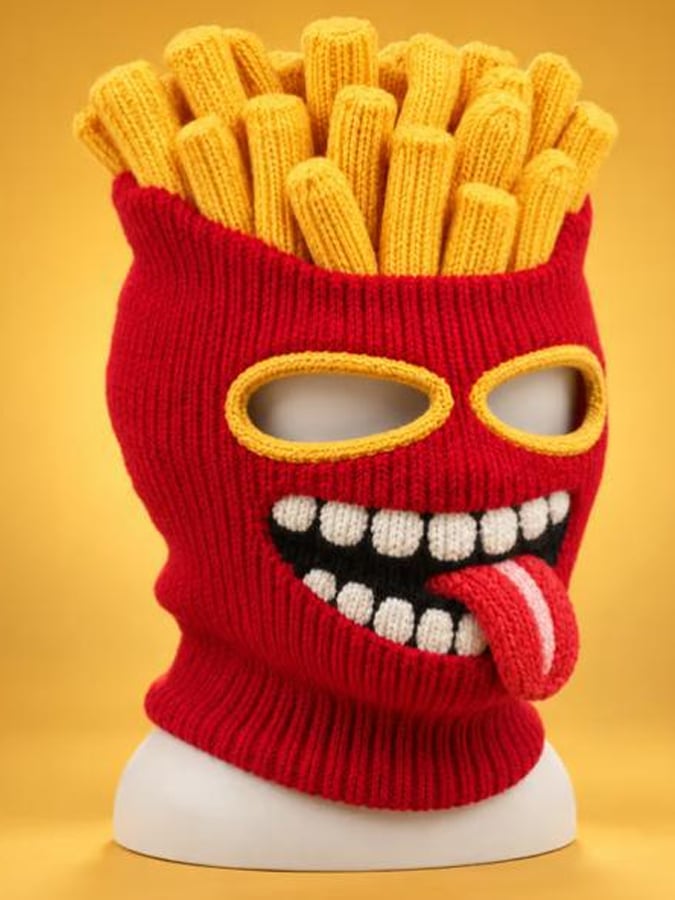Men's Outdoor Knitted Thermal Balaclava with a Quirky Design